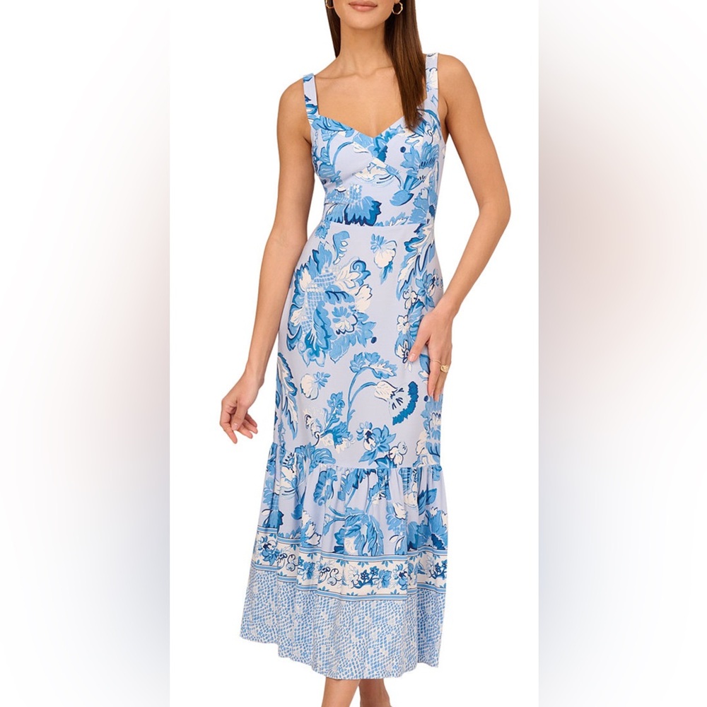 Adrianna Papell Blue Floral Dress